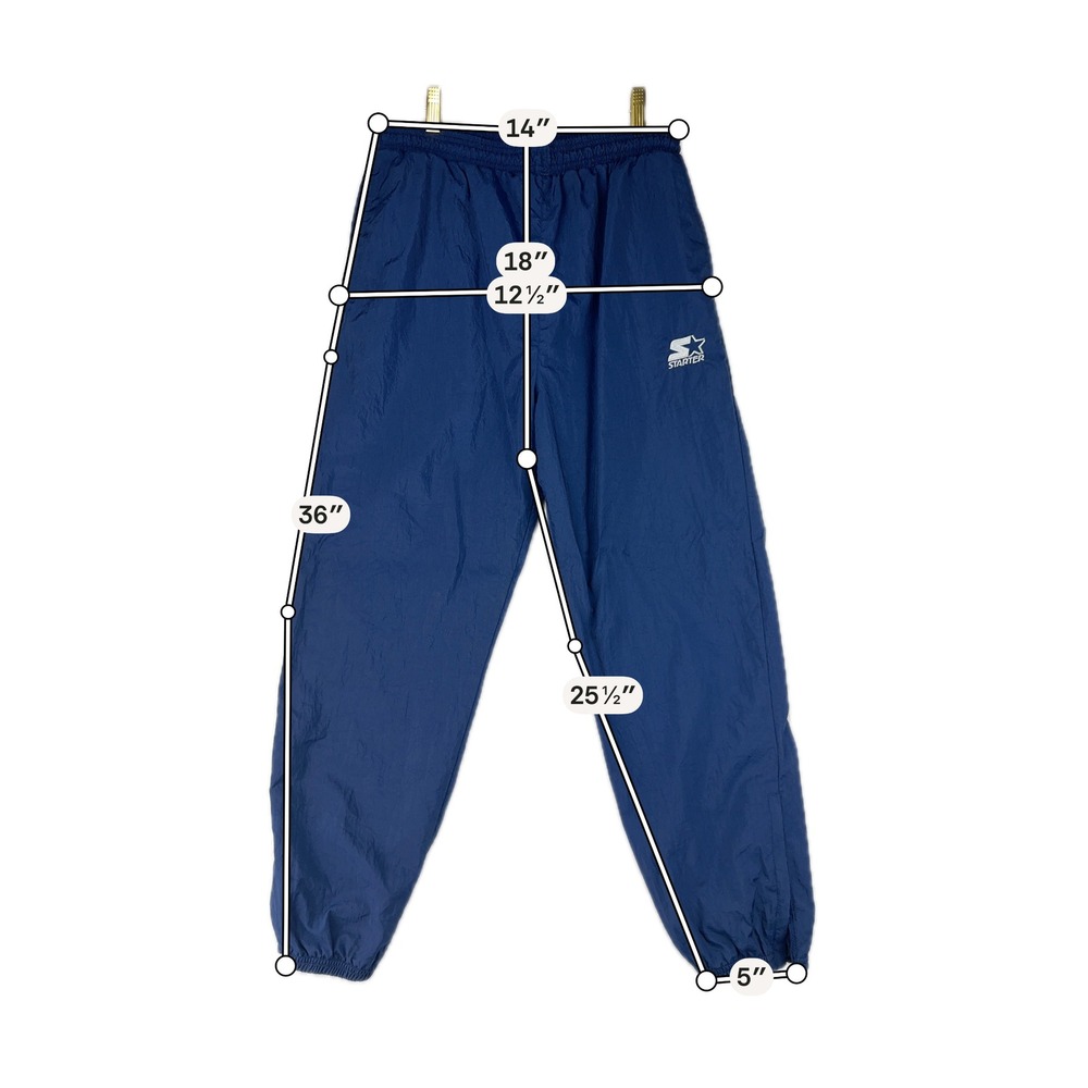 Starter Track Pants Mens L Navy Blue Windbreaker Vintage Zip Nylon Mesh VTG‎ Y2K - Picture 9 of 9
